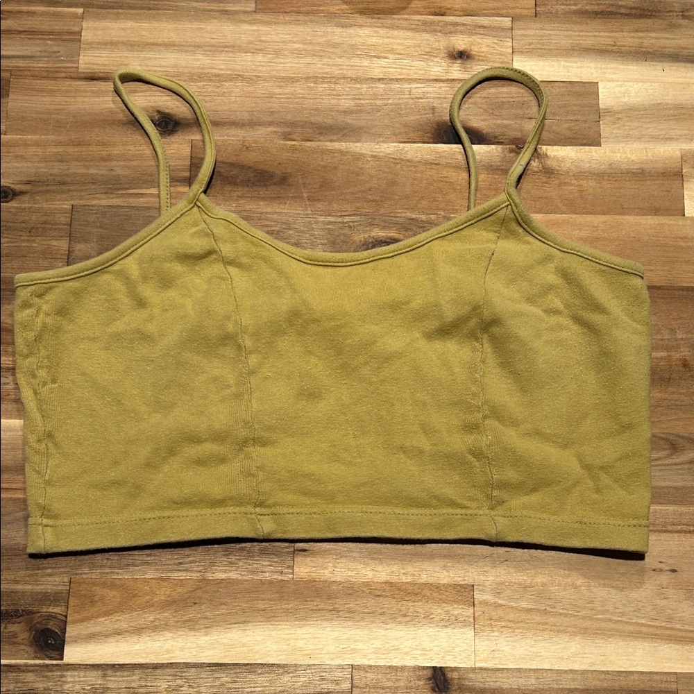 Vintage Yellow Cropped Cami Tank Top